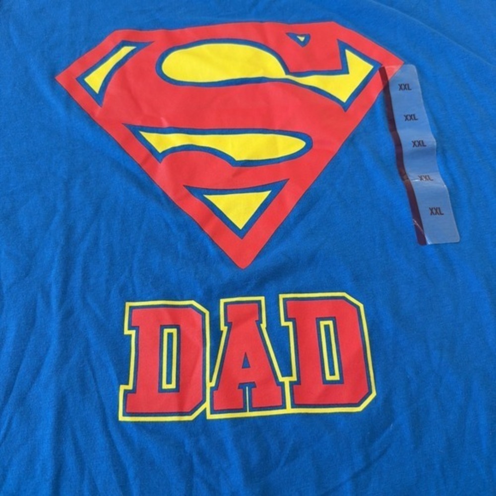 Superman Monogramed "DAD" T Shirt Royal Blue XXL NWT             840‎